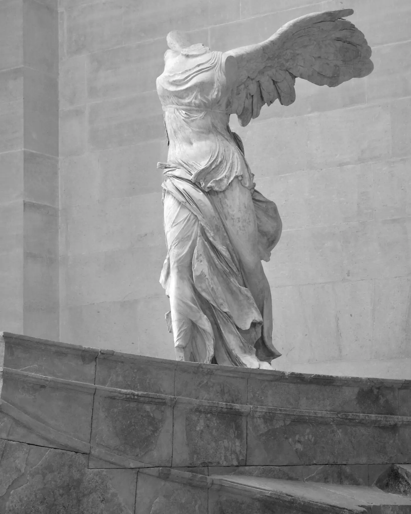 The Winged Victory of Samothrace landing on the prow