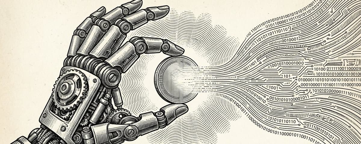 Robotic hand with coin
